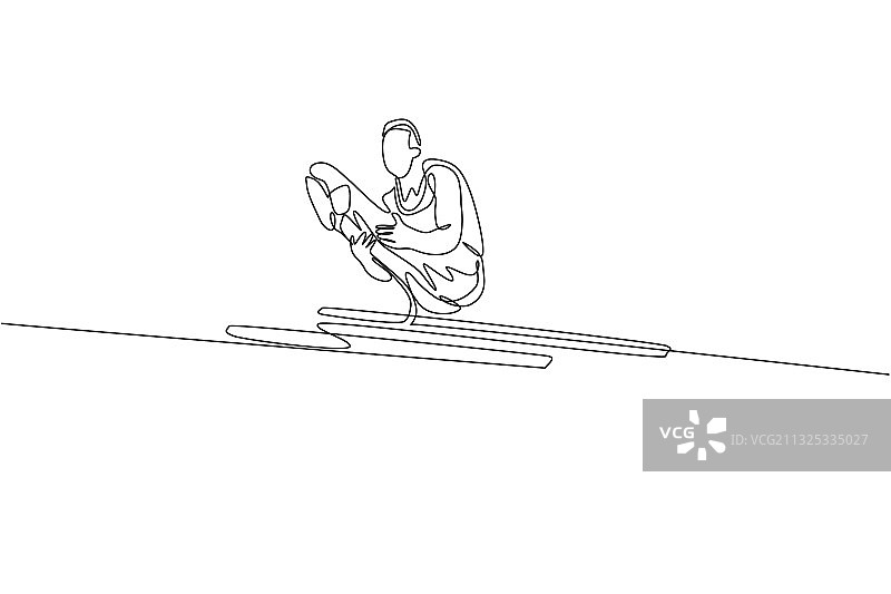 一笔画英俊的年轻人图片素材