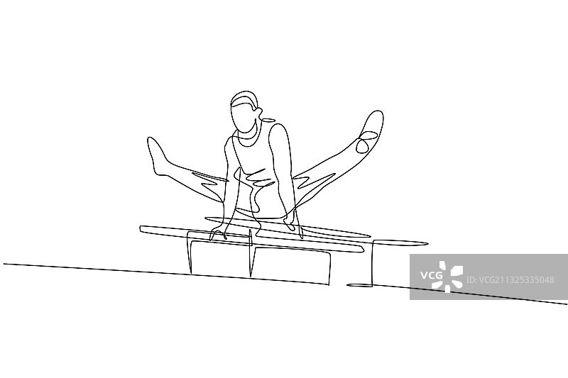 一笔画英俊的年轻人图片素材