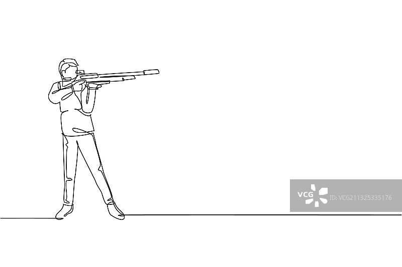 一笔画青年男子图片素材