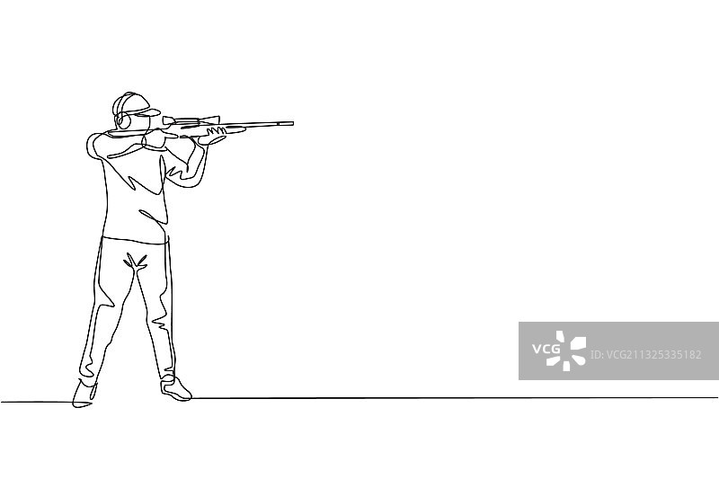 练习某事的年轻男人单线画图片素材