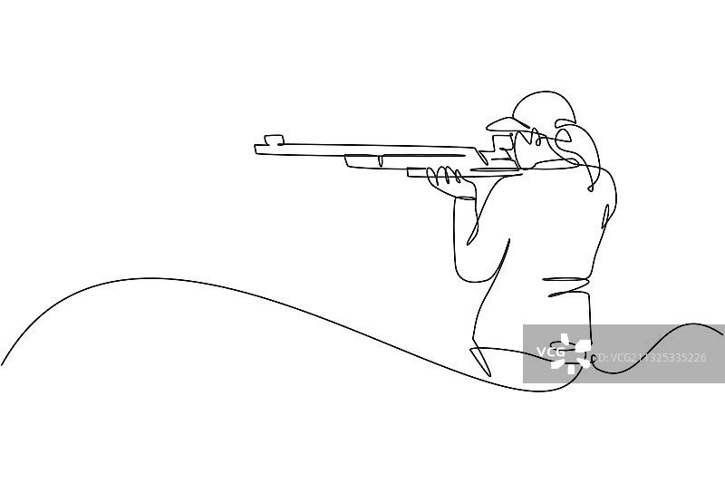 年轻运动员单线连续画图片素材