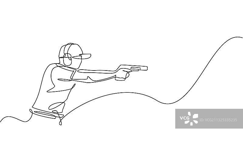 年轻运动员单线连续画图片素材