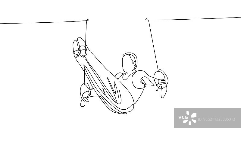 一笔画英俊的年轻人图片素材