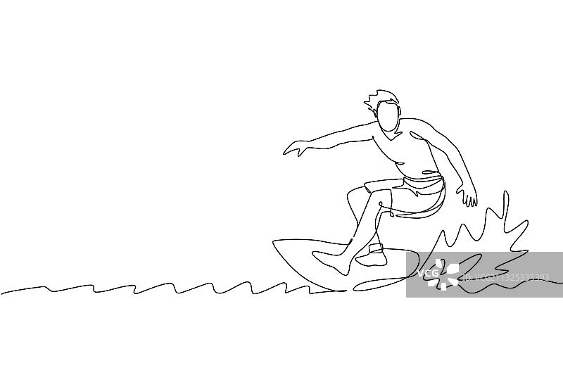 年轻职业人士的单线连续画图片素材