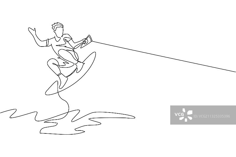 运动型男士单线绘画图片素材