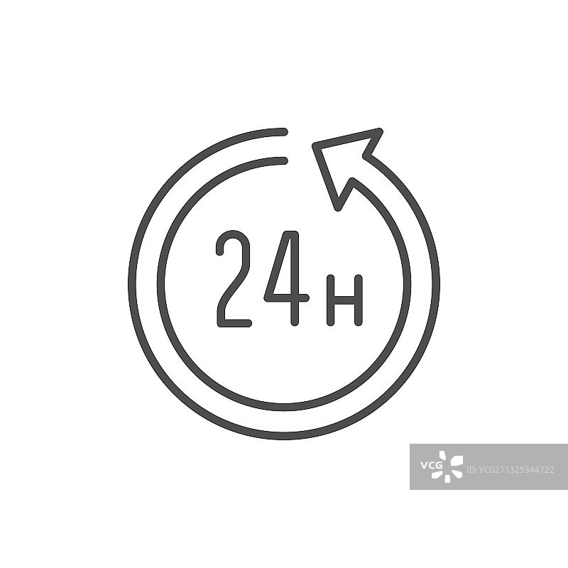 圆形时钟线性轮廓图标图片素材