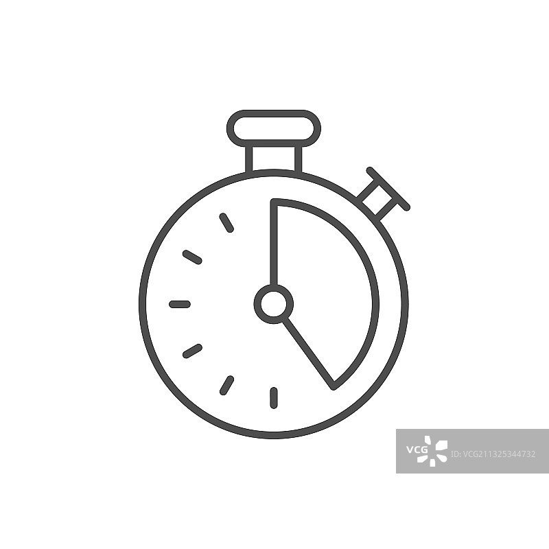 秒表线性图标或时间概念图片素材
