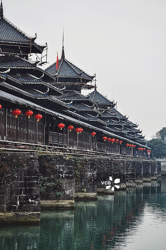 湖南怀化芷江龙津桥 廊桥图片素材