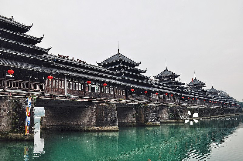 湖南怀化芷江龙津桥 廊桥图片素材