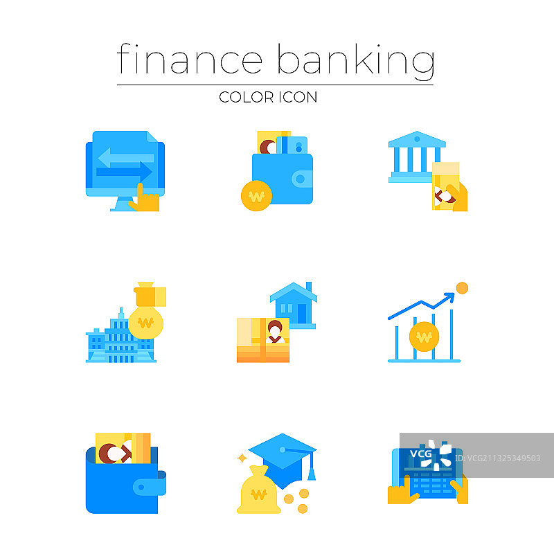 金融、银行、银行图标系列图片素材