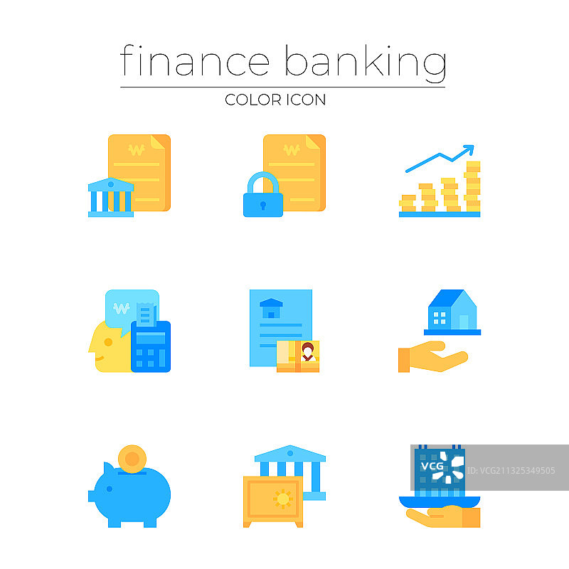 金融、银行、银行图标系列图片素材