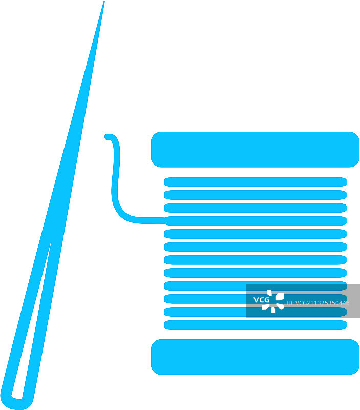 线轴和针图标（扁平风格）图片素材