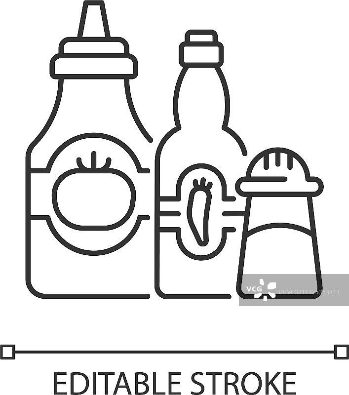 调味品和酱汁线性图标图片素材