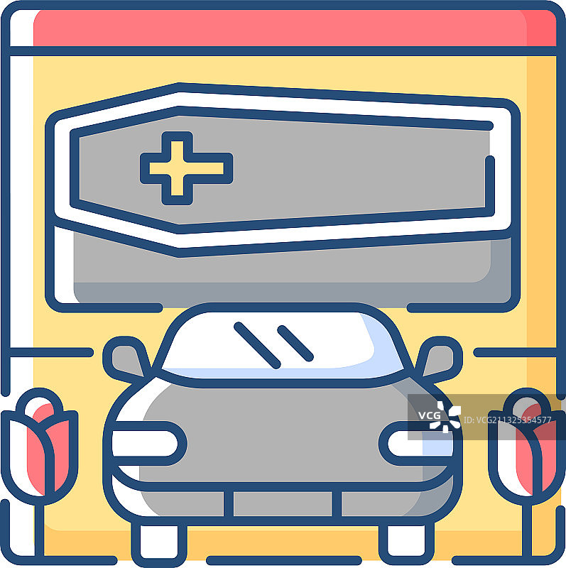 殡仪馆通道RGB彩色图标图片素材