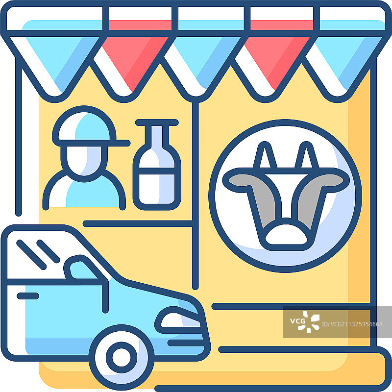免下车乳品店RGB颜色图标图片素材