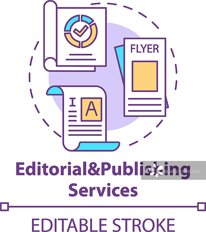 编辑和出版服务概念图标图片素材