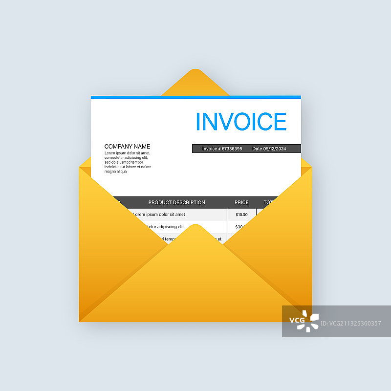 带发票的邮件图标图片素材