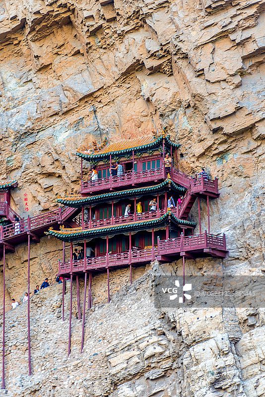 中国山西大同北岳恒山悬空寺图片素材