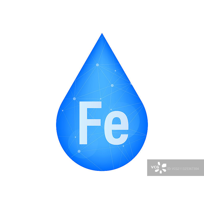 蓝色闪亮药丸胶囊图标中的矿物铁图片素材