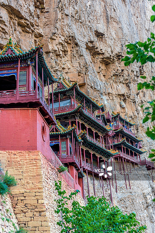 中国山西大同北岳恒山悬空寺图片素材