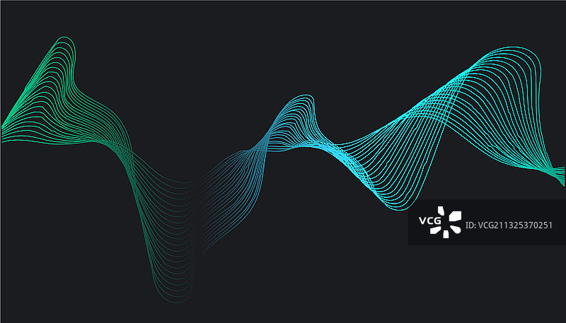 流畅的波浪线条声波图图片素材