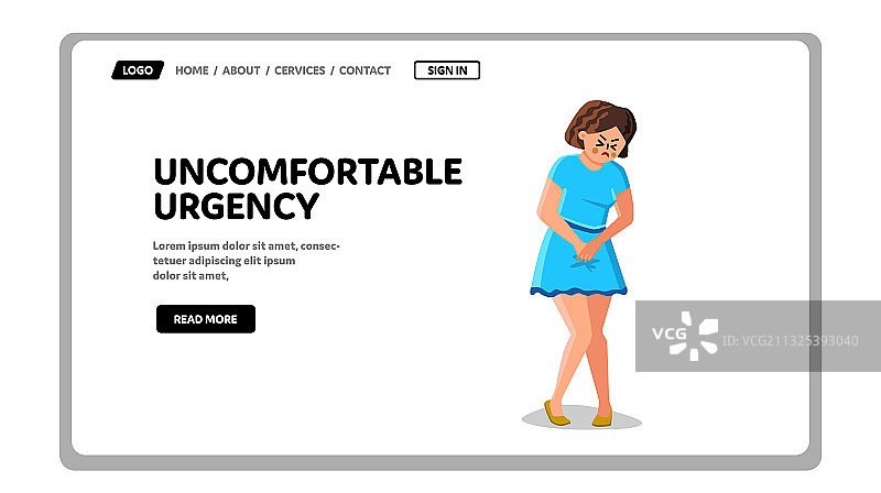 感到不适、焦急的女人图片素材