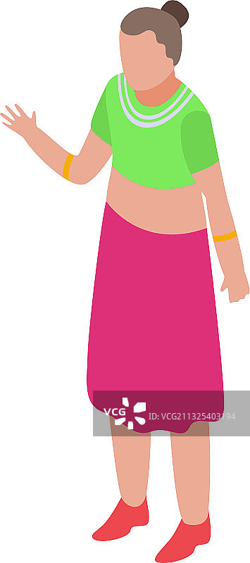 印度女性图标2.5D风格图片素材