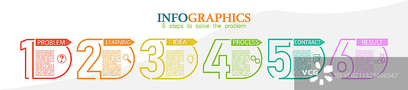 六步问题解决信息图图片素材