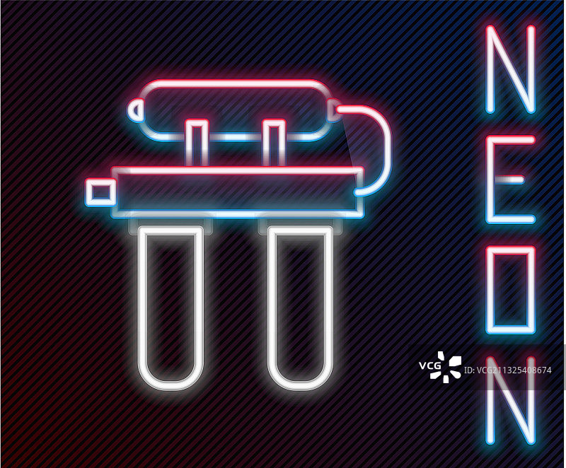 发光霓虹灯滤水器图标图片素材