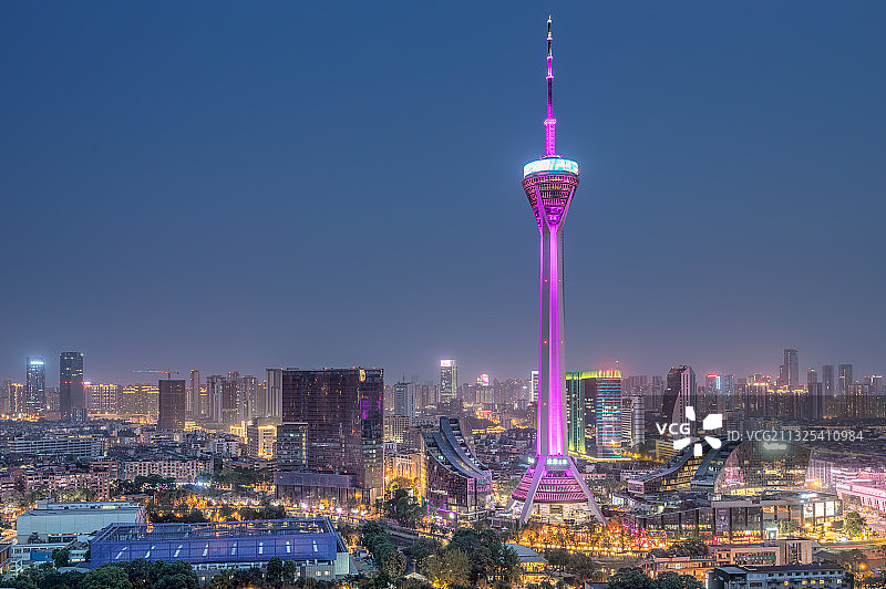 璀璨成都339电视塔图片素材