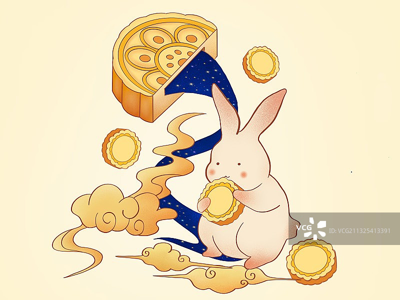 中秋节创意插画图片素材