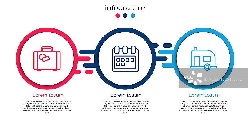 行李箱、日历和露营拖车图片素材