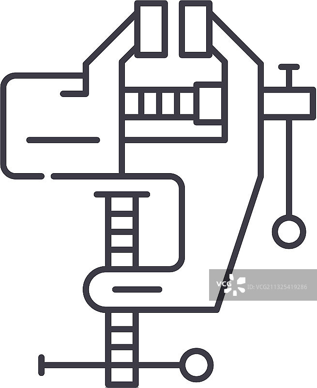 C字母线性夹具图标图片素材