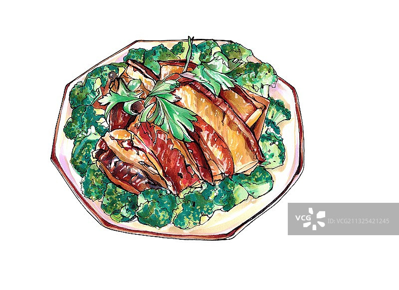 皱纱肉 福建长汀潮汕龙岩客家美食 传统美食图片素材