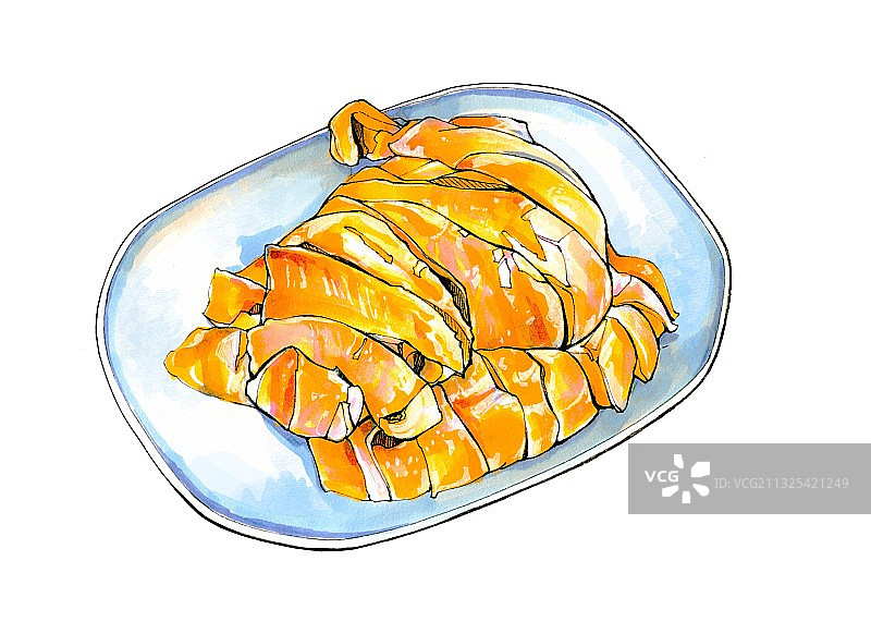 白斩河田鸡 福建长汀客家美食 传统美食图片素材