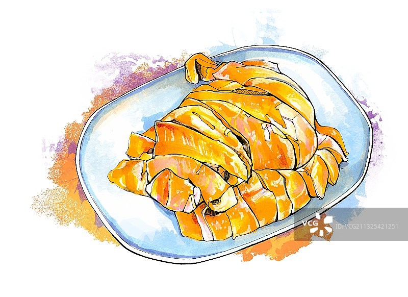 白斩河田鸡 福建长汀客家美食 传统美食图片素材