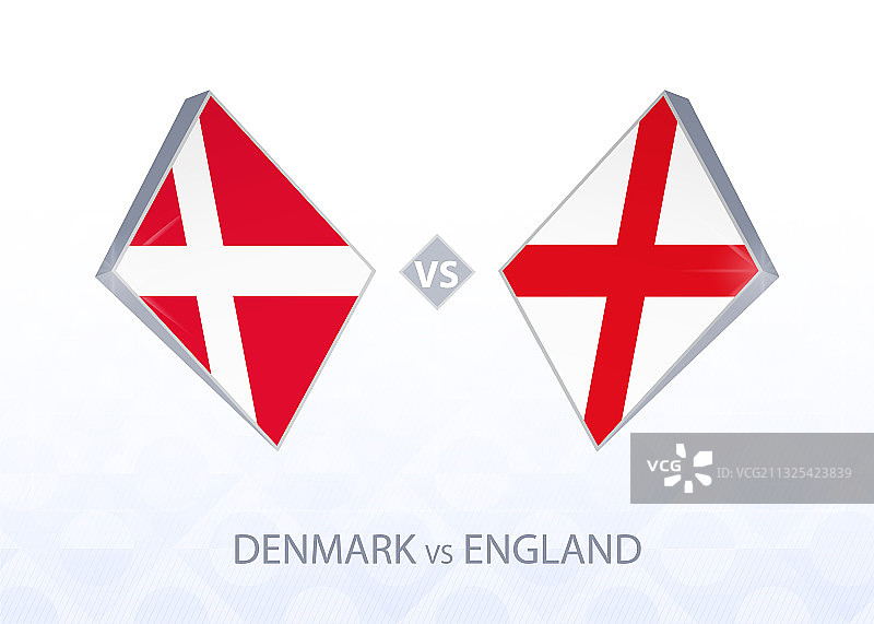 欧洲足球比赛：丹麦 vs 英格兰图片素材