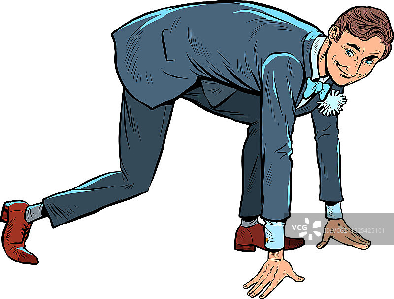 快乐的新郎开始准备图片素材