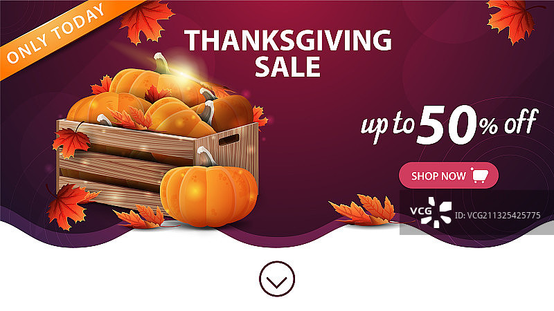 感恩节促销紫色折扣banner图片素材