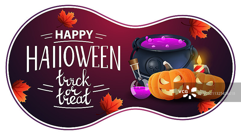 万圣节粉色明信片图片素材