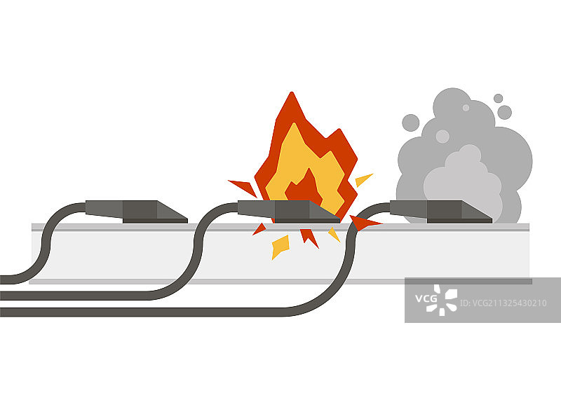 带火焰的电线电路图片素材