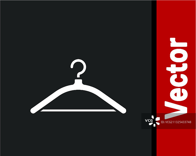 黑色背景上的白色衣架衣柜图标图片素材