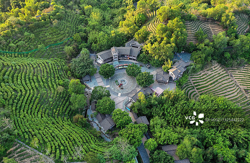 广东省深圳市盐田区东部华侨城三洲田茶溪谷航拍图片素材