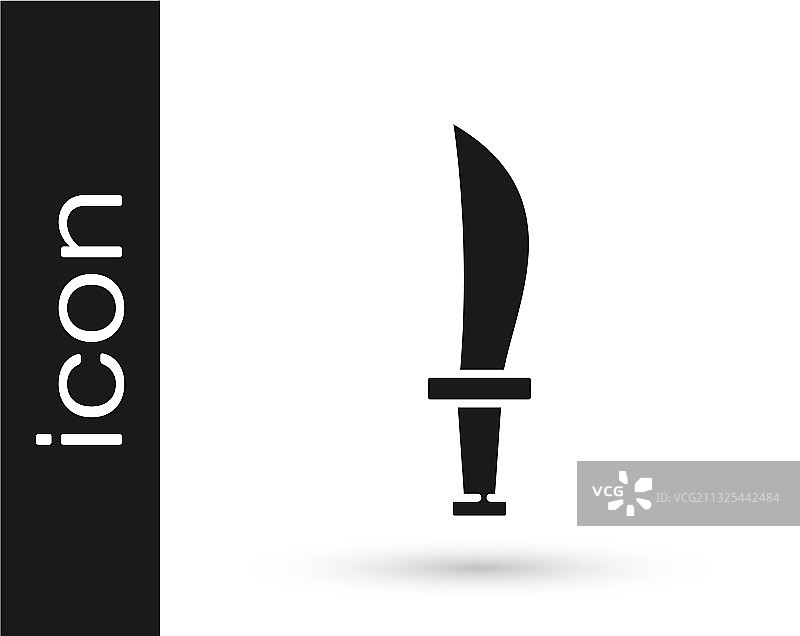 黑色海盗剑图标（白色背景）图片素材