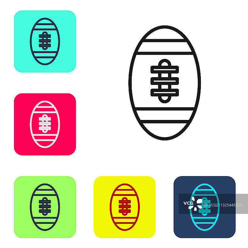 黑色线条美式橄榄球图标图片素材