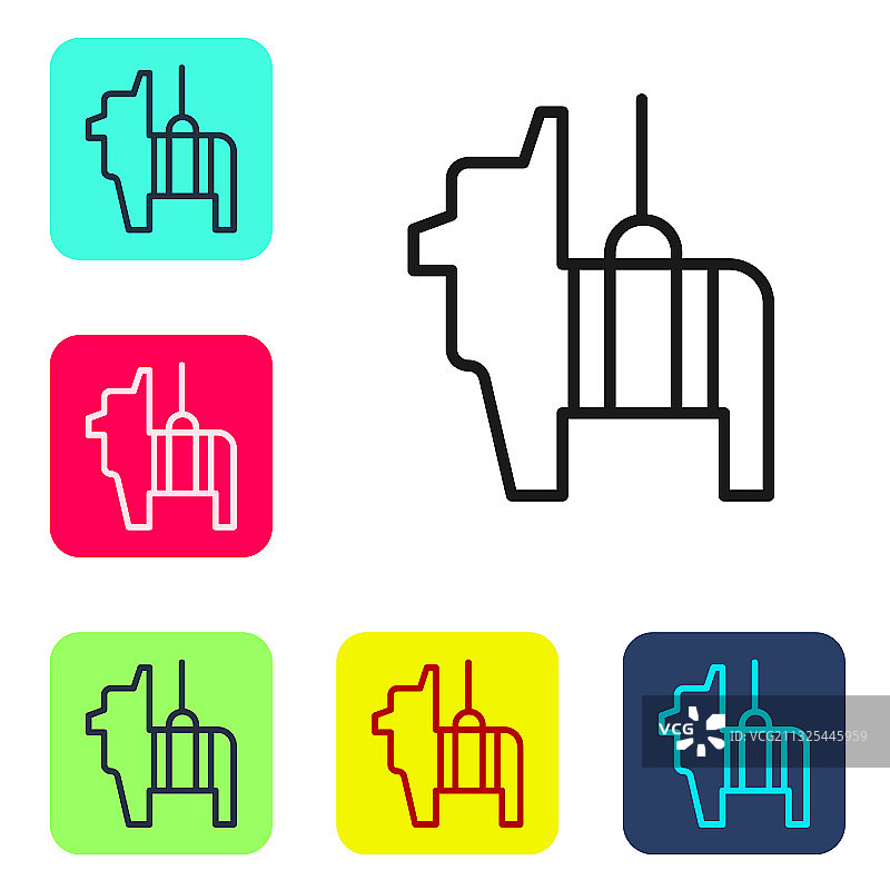 白色背景上的黑色线条皮纳塔标志图片素材