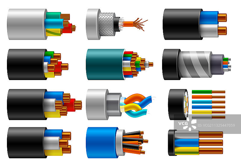 切割的电缆线图片素材