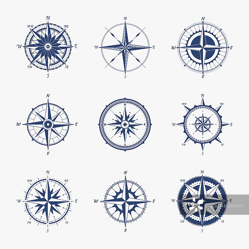 航海罗盘导航设备图片素材