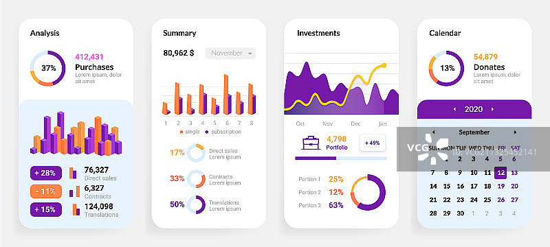 手机App UI界面移动端控制面板智能手机设计图片素材