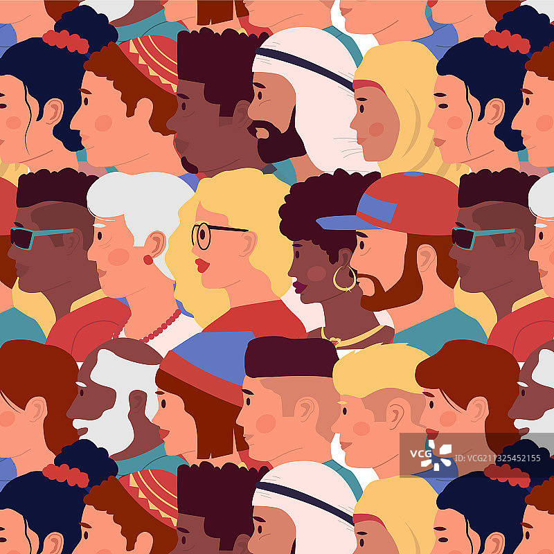 人物头像图案无缝纹理图片素材